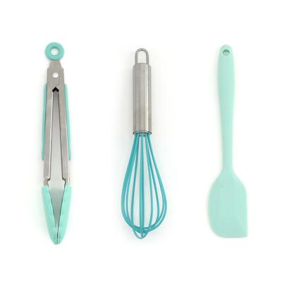 China Viable Hot Sale Kitchen Tools 3pcs Baking Set For Kids Silicone Tool Kit Beater Cake Spatula Baking Set for sale