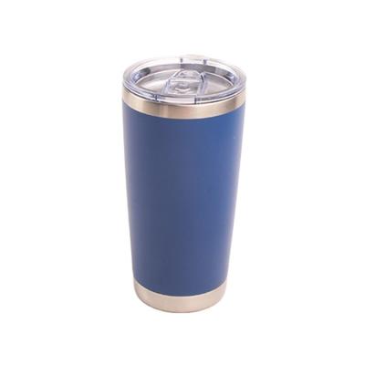 China Sustainable 20oz Stainless Steel Blue Double Wall Vacuum Insulated Tumbler With Lid for sale