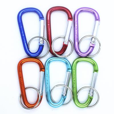 China Promotion Gift Small D-ring Aluminum Spring Door Key Chain Carabiners Clip For Outdoor Camping for sale