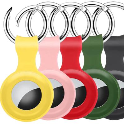 China Durable Silicone AirTags Case For Apple Compatible With Tracker Finder Holder With Carabineer Keychain for sale