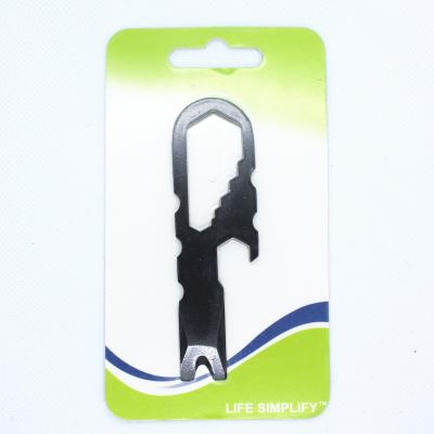 China Promotion Gift Tool Pocket Ring Bottle Opener Multifunctional Stainless Steel Key Pry Bar for sale