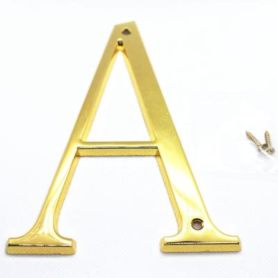 China USA door address numbers and letters for apartment house room office brass or silver plating process holtel for sale