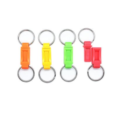 China Plastic Key Ring Easy Detach Double Spring Pull-Apart Home Split Instant Separate Chain Convenient Accessory Gift for sale