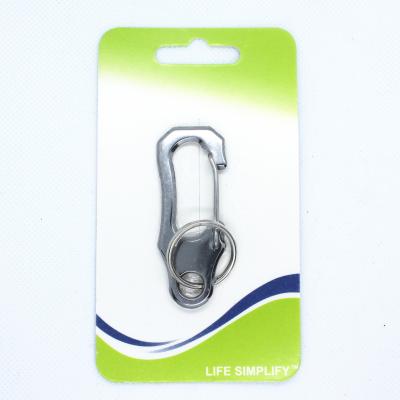 China Promotion Gift Carabiner Key Chain Carabiner Fixing Clip Stainless Steel Multi-tool Breaker Glass Bottle Opener for sale