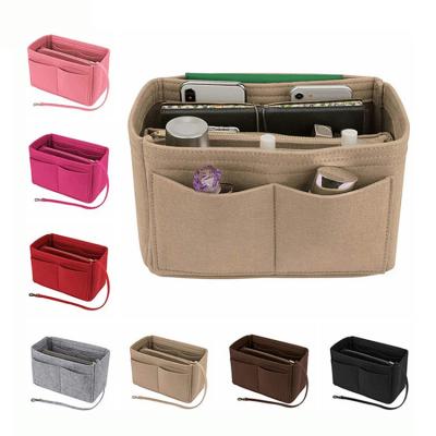 China Durable Custom Multiple Color Handbag Purse Organizer Cosmetic Bag Felt Portable Felt Organizer for sale