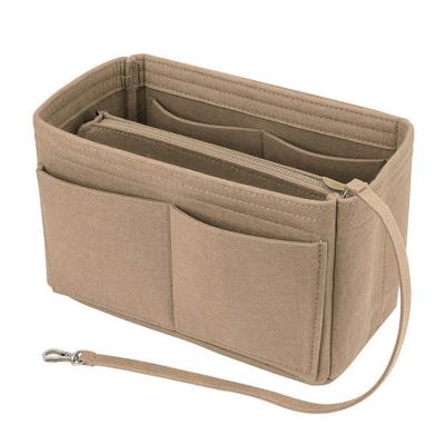 China Durable Portable Lightweight Felt Insert Handbag Purse Organizer Cosmetic Bag Felt Organizer for sale