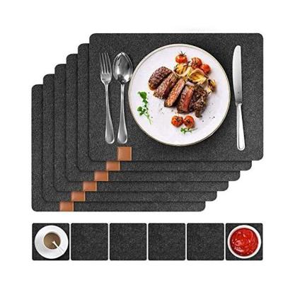 China Table Felt Place Mat Set Viable Mats Non Slip Heat Resistant Felt Place Mat Coaster For Dining Table for sale