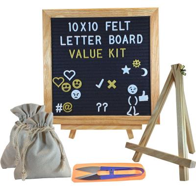 China 10 x 10 inch China Letter Wooden Colorful Felt Board with 290 Letters for sale