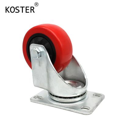 China 75 mm/100 mm/125 mm Industriewiel Schuifwiel Wiel met een enkel lager Rood Plastic Roller Wheel Te koop