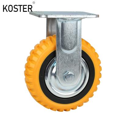 China 350kg Maximum Load 8inch Heavy Duty Industry Scaffold Orange PU/PVC Swivel Caster Wheel for sale