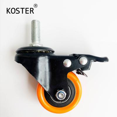 China Orange Plastic PVC/PU Furniture Caster Wheel Hole Distance 9*6.2mm/11*8.2mm/12*8.2mm for sale