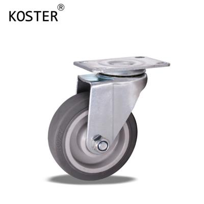 China 130kg Maximum Load 5inch Swivel TPR Wheel Medium Duty Caster for Heavy Duty Equipment for sale