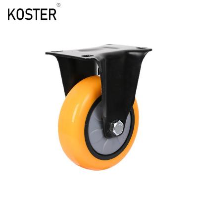 China Industrial Equipment 3 Inch Orange Caster Wheel With Brake And Brake Lock for sale