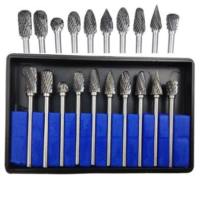 China 6mm 1/4 prime prime Shank Dia Metal Wood Grinding Engraving Polishing Tungsten Rotary Burr Set Porting Tools Carbide Burrs for sale