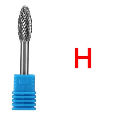 China 6mm Shank Oval Shape Carbide Diamond Rotary Burr Grinding Burrs with Bidentate Pattern for sale