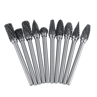 China 10PCS 6X10mm Carbide Rotary Carving Burrs Set voor CNC-gereedschapsmolen in 1/4 