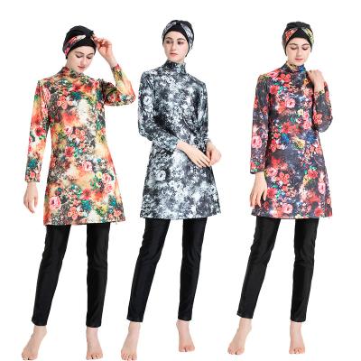 China Plus Size Muslim Swimwear For Women Modest Islamic Hijab Long Sleeve Swimwear Bathing Suit Swimming Beach Wear for sale