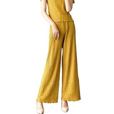 China Hot Selling Anti-wrinkle Multicolor High Quality Comfortable Slim Loose Fit Wide Leg Pants For Women for sale