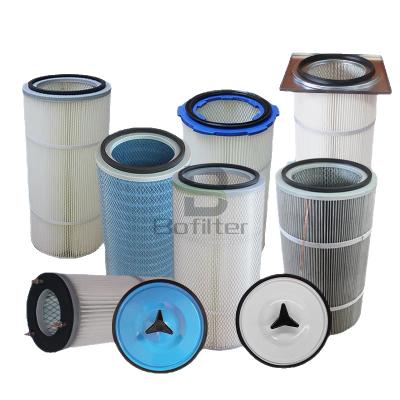 China Small Resistance Fire Reterdant Antistatic Factory Manufacturer Industrial 0.3 Welding Vapor Powder Collection Polyester Dust Cylindrical Cartridge Air Filters for sale