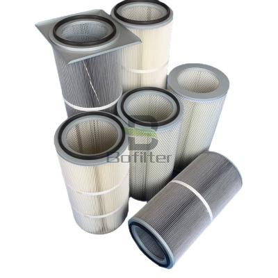 China Small Resistance Anti-Static Fire Reterdant Customized High Efficiency 0.2 Polyester PTFE Membrane Cartridge Air Dust Filters for sale