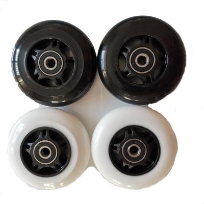 China White PU 80mm 80mm Wear Resistant Integrated Skate Wheels 72mm 76mm Rollers Indoor Outdoor Roller Hockey Wheels for sale