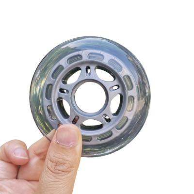 China New 72mm/76mm/80mm High Gray Wear Resistant Bound Roller Skate Rollers Integrated Skate Wheels for sale