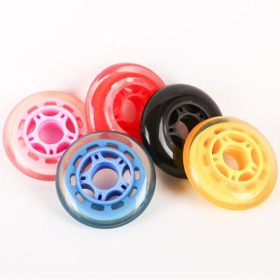 China Polyurethane 80mm Wear Resistant Outdoor Roller Hockey Fitness Skate Integrated Wheels for sale