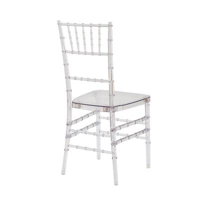 China Manufacture Supply Foldable Quality Stacking Transparent Clear Resin Crystal Wedding Events Tiffany Chiavari Plastic Acrylic Chair for sale