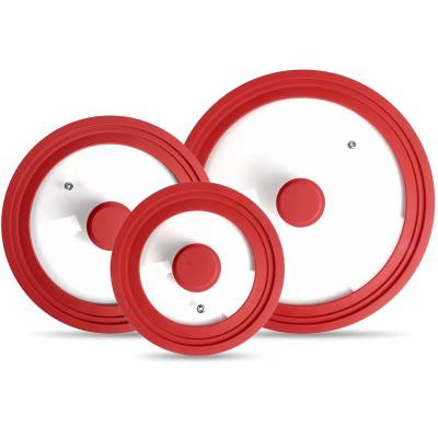 China Viable Good Quality Tempered Glass Lid Belt Silicone Rim Kitchen Accessories Silicone Ring Lid for sale