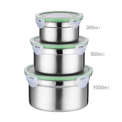 China Leakproof Freshness Preservation 3 Pcs Lunch Food Storage Containers Bento Lunch Box With Divider for sale