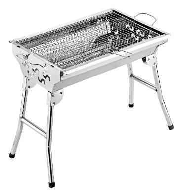 China Easily Assembled Stainless Steel BBQ Charcoal Grill Portable Folding Grill For Outdoor for sale