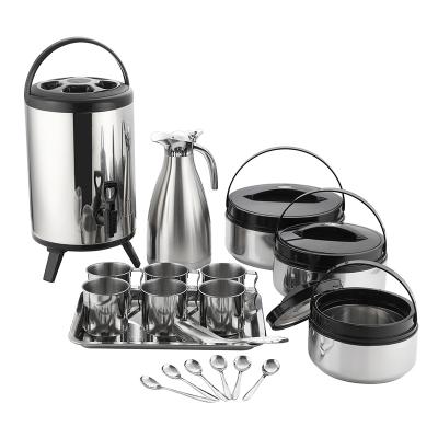 China Sustainable Insulated Stainless Steel Thermos Barrel Coffee Pot Camping Cookware Set Home Kitchen Supplies for sale