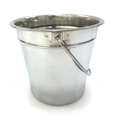 China Large Capacity Stainless Steel Viable Ice Bucket For Champagn Wine Bar Ice Container With Handle for sale