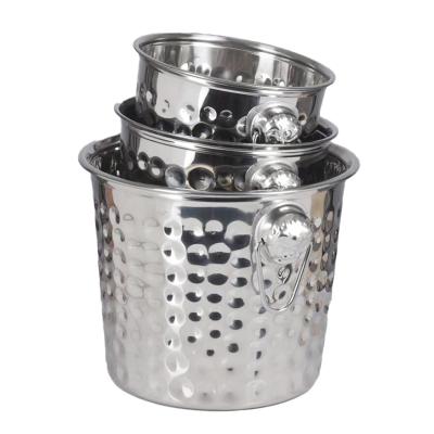 China High Quality Viable Stainless Steel Ice Bucket Hand Hammer Champagne Bucket Thicken for sale