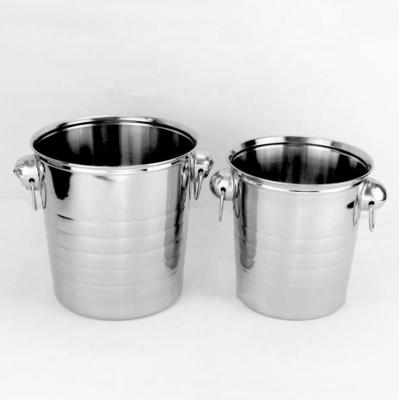 China Sustainable High Quality Stainless Steel Champagne Bucket Ice Bucket With Handle for sale