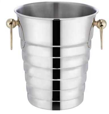 China Sustainable European Universal Portable Stainless Steel Ice Bucket Bucket With Champagne Handle for sale