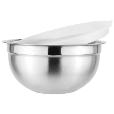 China Sustainable Eco Friendly Multi Functional Bowl Stainless Steel Mixing Bowl Kitchen Storage Bowls With Plastic Cover for sale