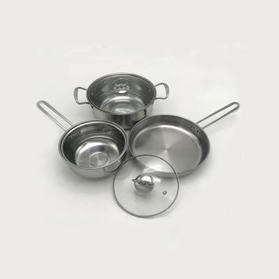 China Sustainable Maker Direct Selling All-Steel Three-Piece Milk / Soup / Frying Pan Kitchen Cooker for sale