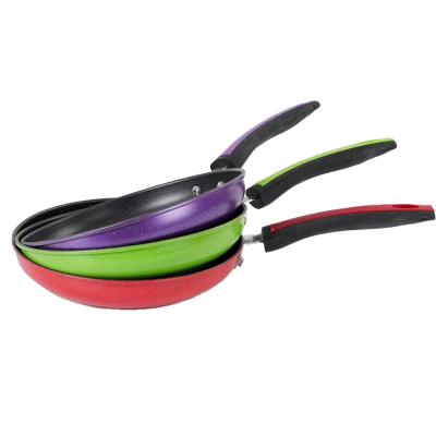 China Modern Colorful Delicate Wrought Iron Pan Cheap Cookware Wok Pan Non Stick Mini Frying Pan for sale