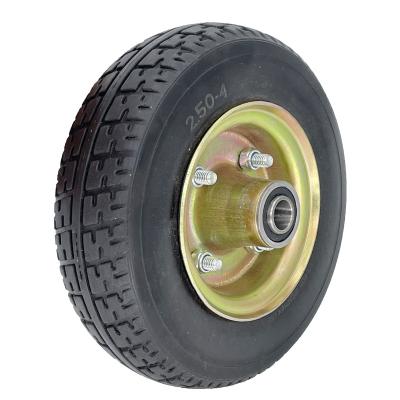 China 9 Inch Explosion Proof Rubber Tire 2.50-4 Rubber Solid Tire With Hub Scooter Tire For E Scooter for sale