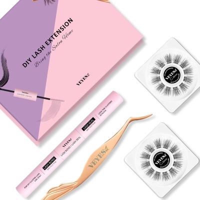 China 2023 Natural Long Self Apply 3D Effect Lashes DIY Lash Kit Segments Eyelash Extension Groups Different for sale