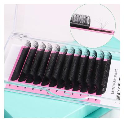 China Natural Special Long Flare Lashes Extension Russian 0.07mm Cilia Silk Individual Lashes 11mm12mm C D Loop Volume Eyelash Extension for sale