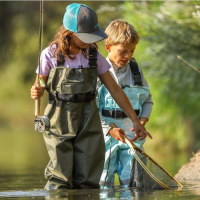 China Chest Waist Waders Kids Waders Youth Fishing Waders For Toddler Kids Waterproof Hunting Waders With Boots And Reflect Safety Tape for sale