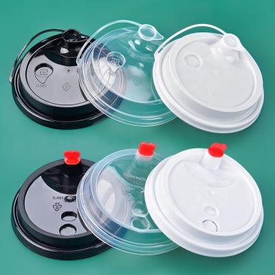 China Liqui Bottle Wholesale 89 90 95 98 107mm diameter black cover for cold coffee paper cup ps pp pet flat lids clear disposable plastic lids for sale