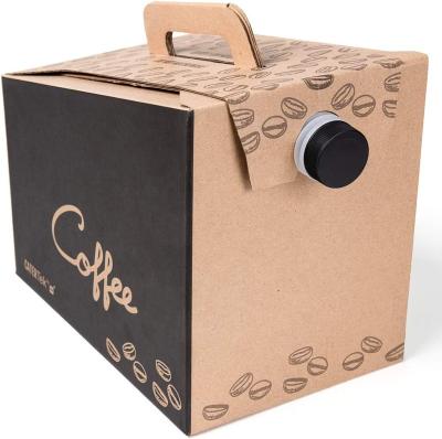 China Disposable custom take away with handle and water bag in box 1L 2L 3L colorful logo drip disposable coffee dispenser coffee box for sale