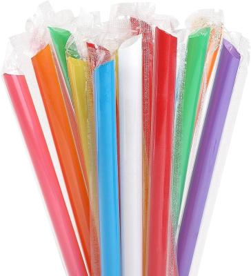 China BEVERAGE Plastic bubble tea smoothie milkshake boba drinking disposable straws for sale