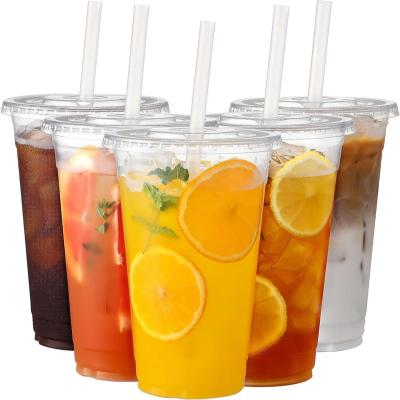 China Single Wall Custom printed clear 12, 16, 20, 24oz PP PET transparent disposable clear plastic cup with lid for sale