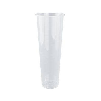 China Single Wall Custom logo printing takeaway cup 16oz 24oz 32oz clear cold drink PP disposable plastic cups with lids for sale