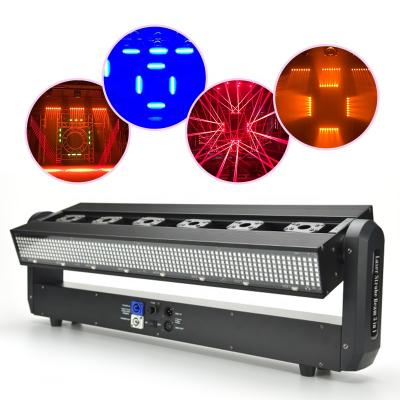 China Bar Show Factory Supply High Quality 6 Eyes RGB Animation DJ Beam Laser Moving Head Strobe 3 in 1 5W Strobe Beam Light for sale