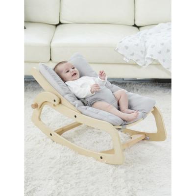 China 2021 New Baby Rocking Chair Wooden Bouncer Childhood Small Rocking Chair Cradle Bed For Baby Balance Rocker Chair Bedroom Furniture for sale